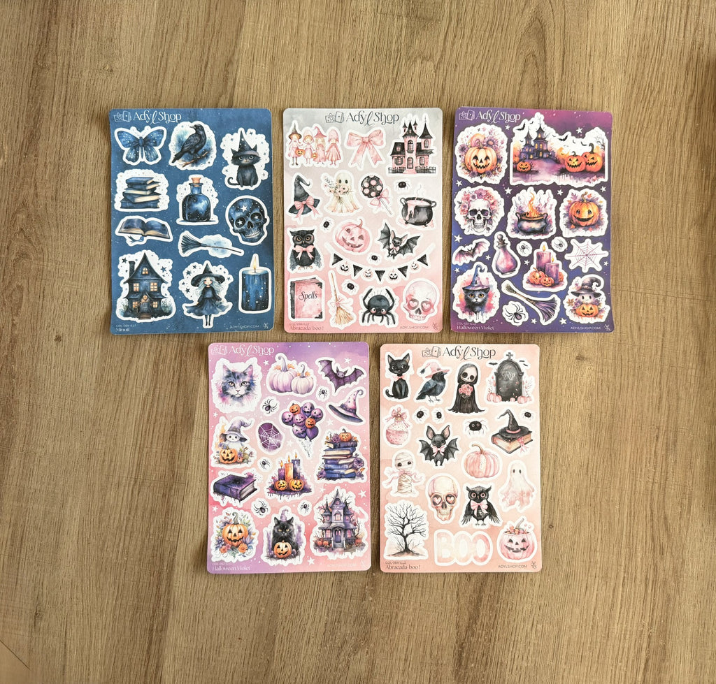 Lot de 5 planches de stickers - Halloween 🎃