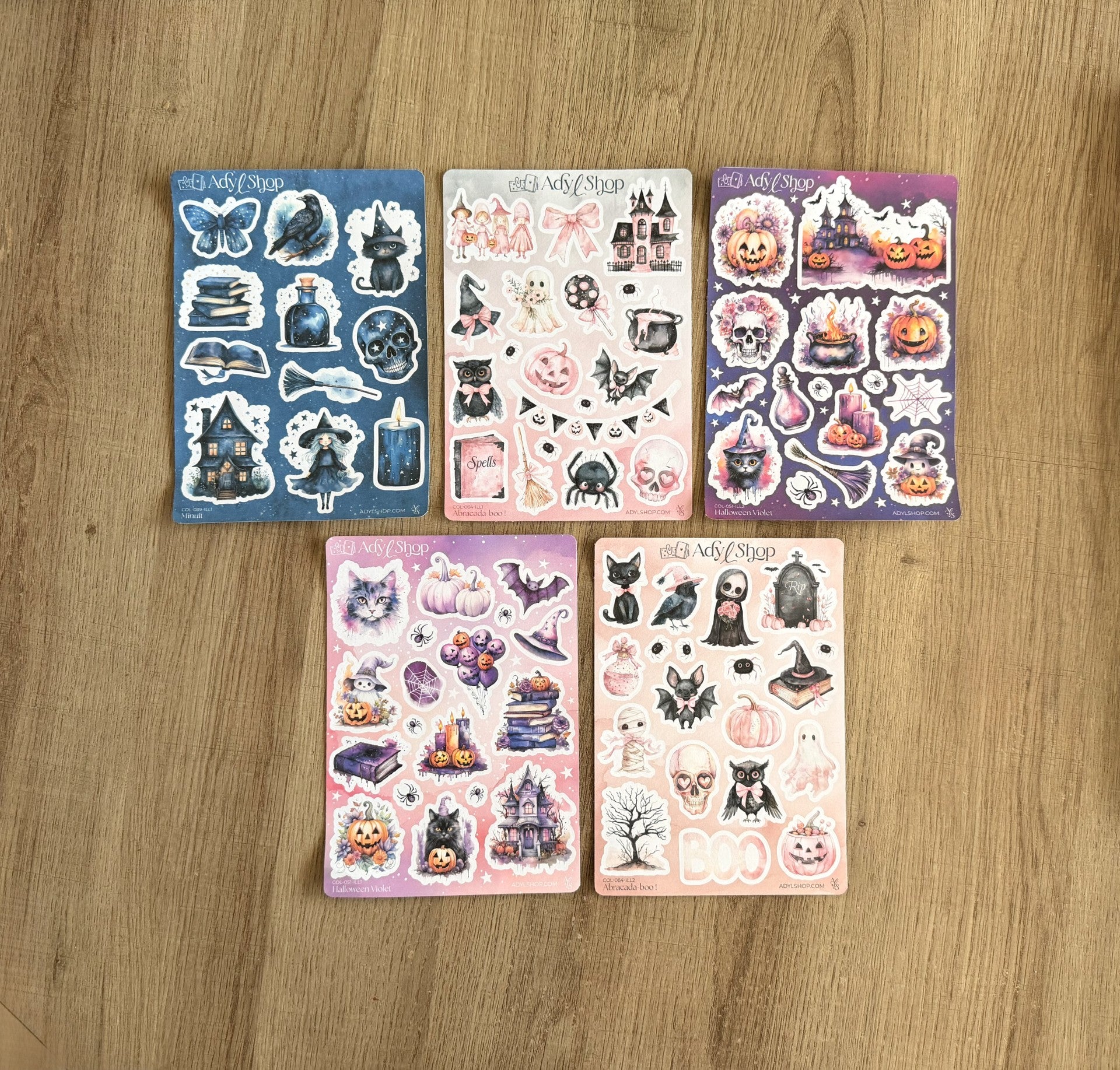 Lot de 5 planches de stickers - Halloween 🎃