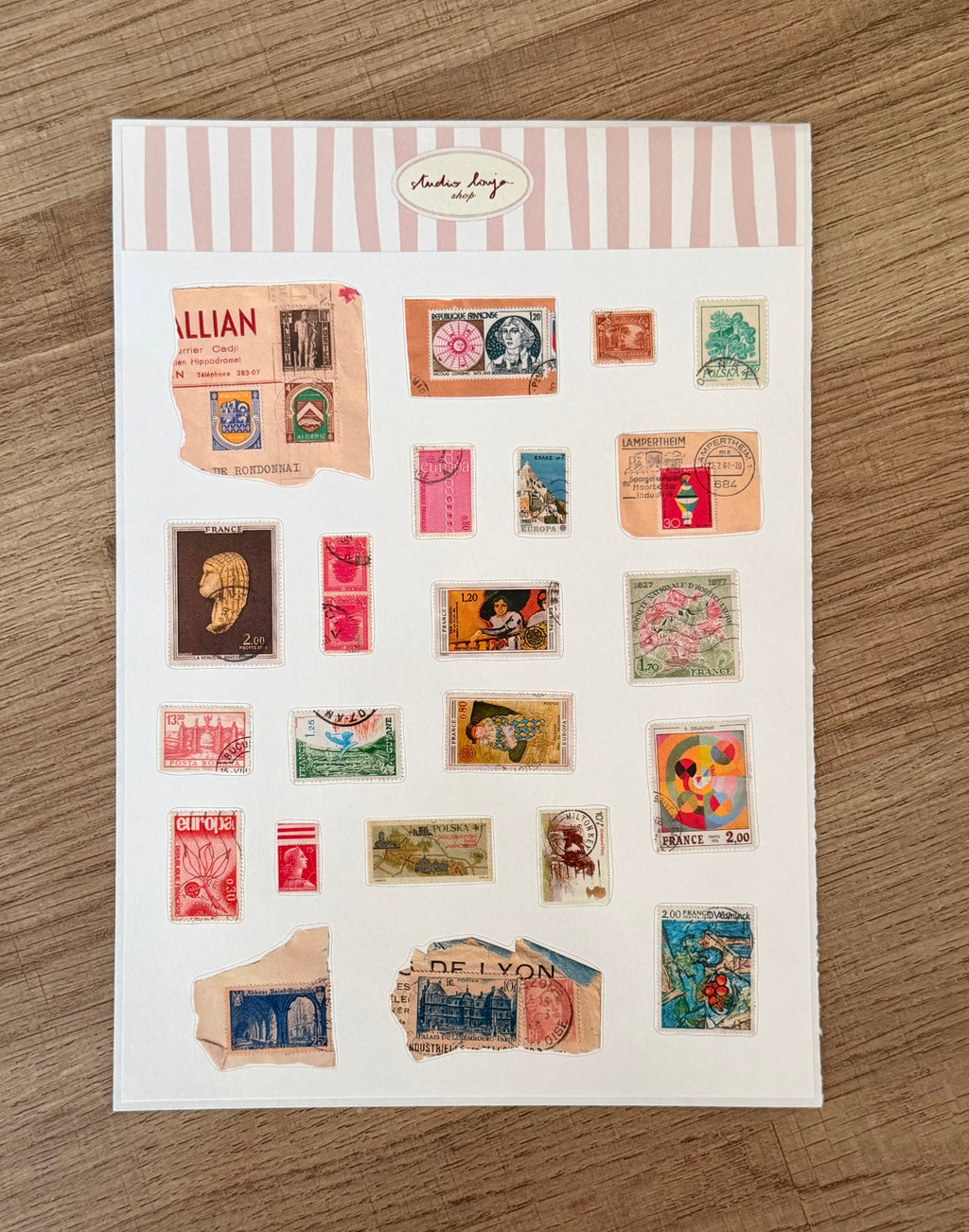 Planche de Stickers - Timbres Vintage