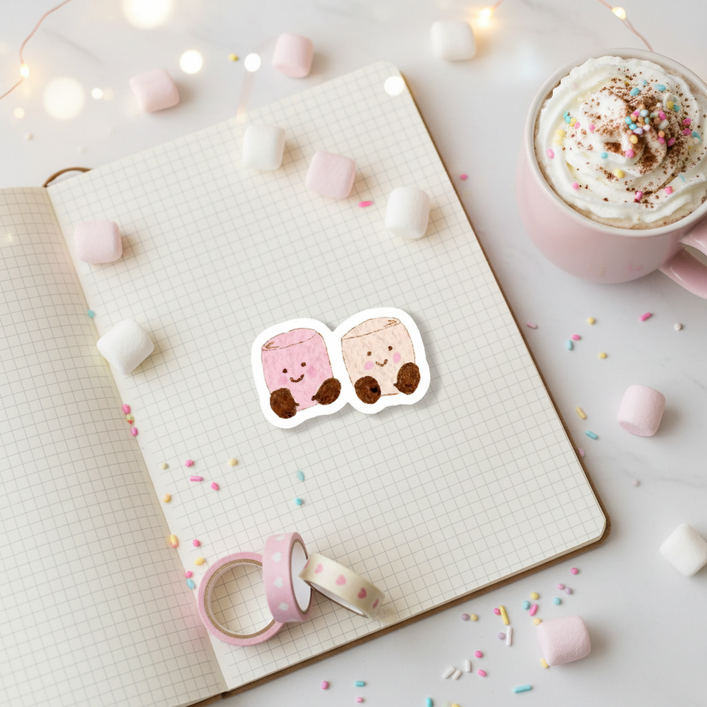 Sticker Guimauves Kawaii - Visuel lifestyle
