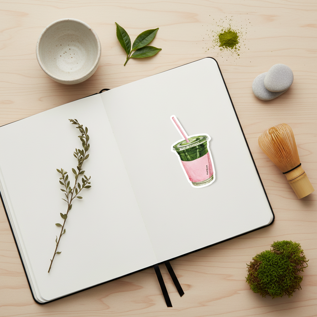 Sticker Matcha To Go - Brindille page gauche